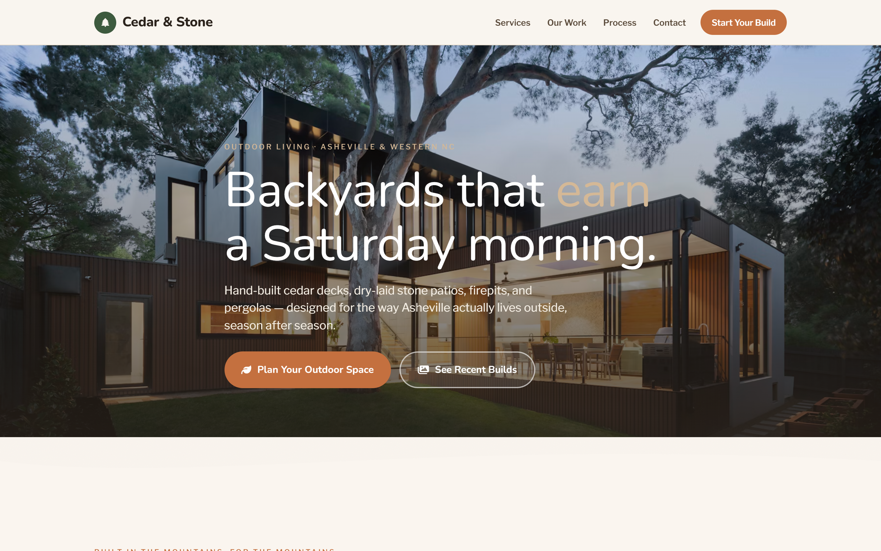 Cedar & Stone demo homepage